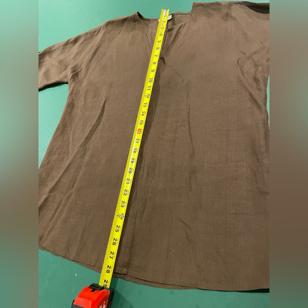 Eileen Fisher Chocolate V-Neck Top - Picture 3 of 10
